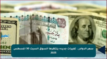 سعر الدولار.. تغيرات جديدة ينتظرها السوق السبت 30 أغسطس 2025